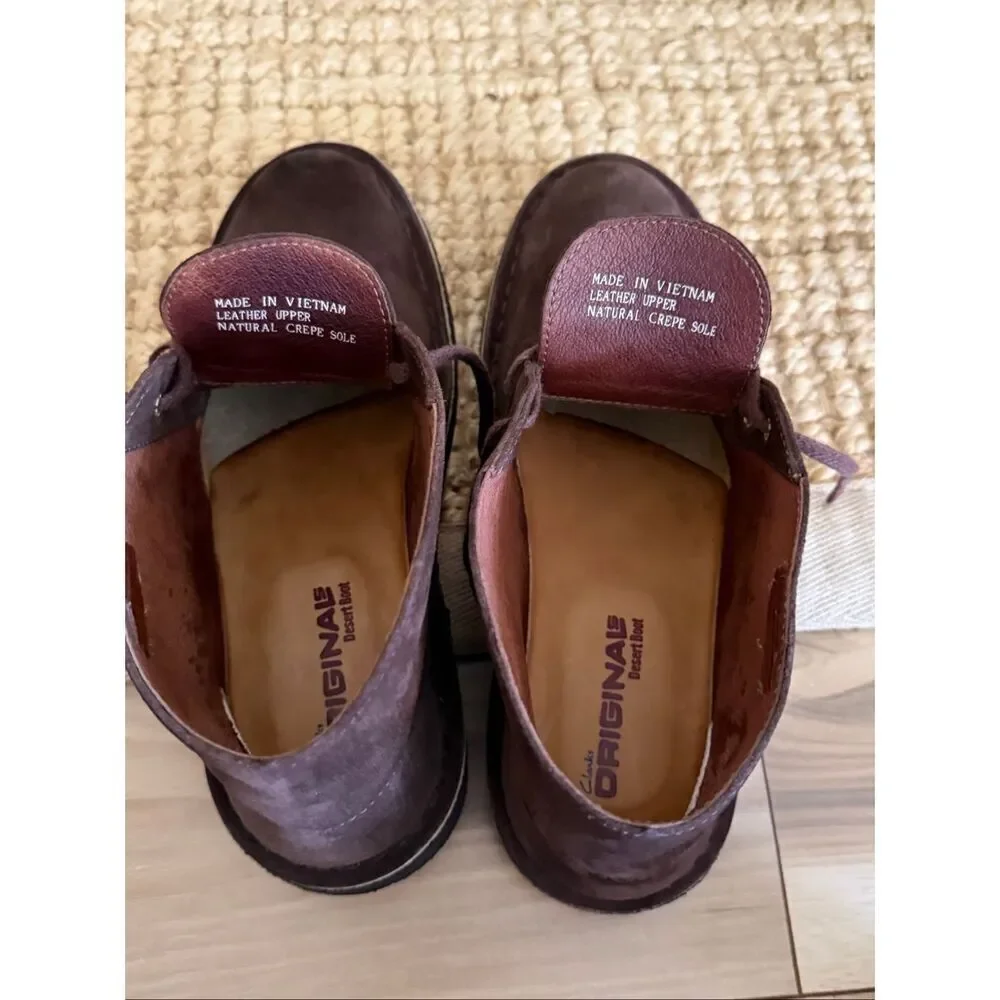 Clarks Originals Desert Boot Women’s 7 Brown Burgundy Suede Crepe Sole Chukka